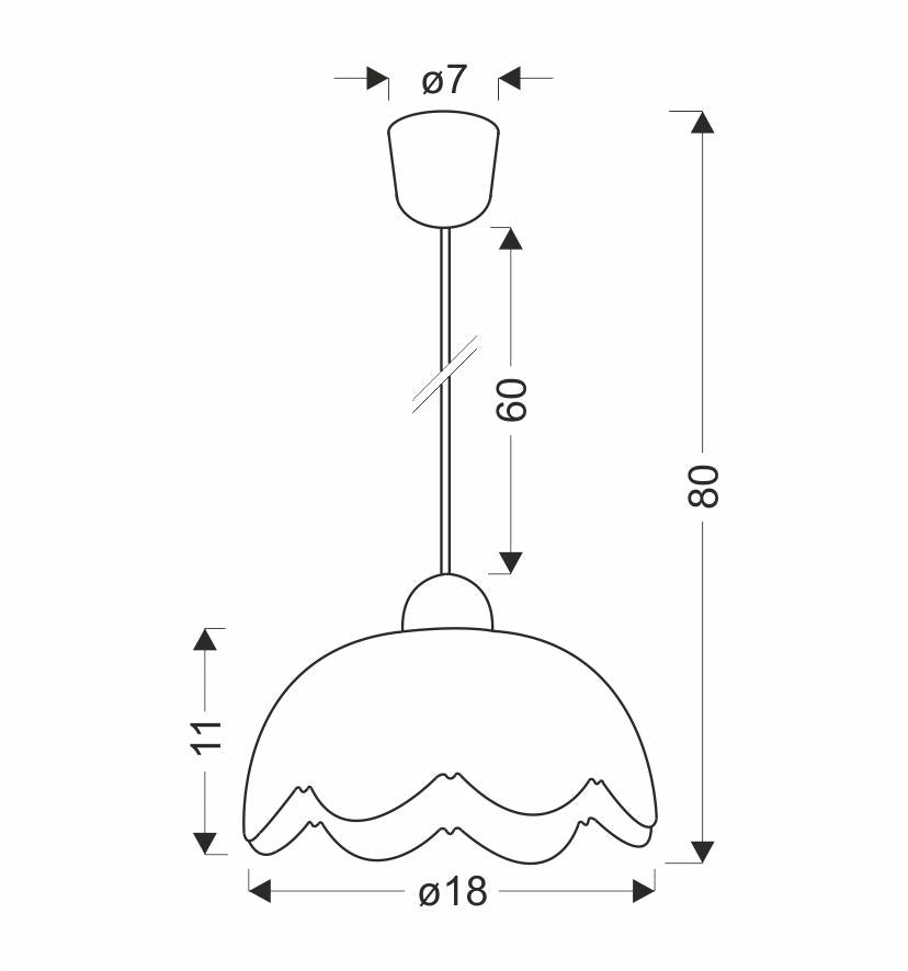 Bratek lampa wisząca 18 1x60W E27 klosz biały