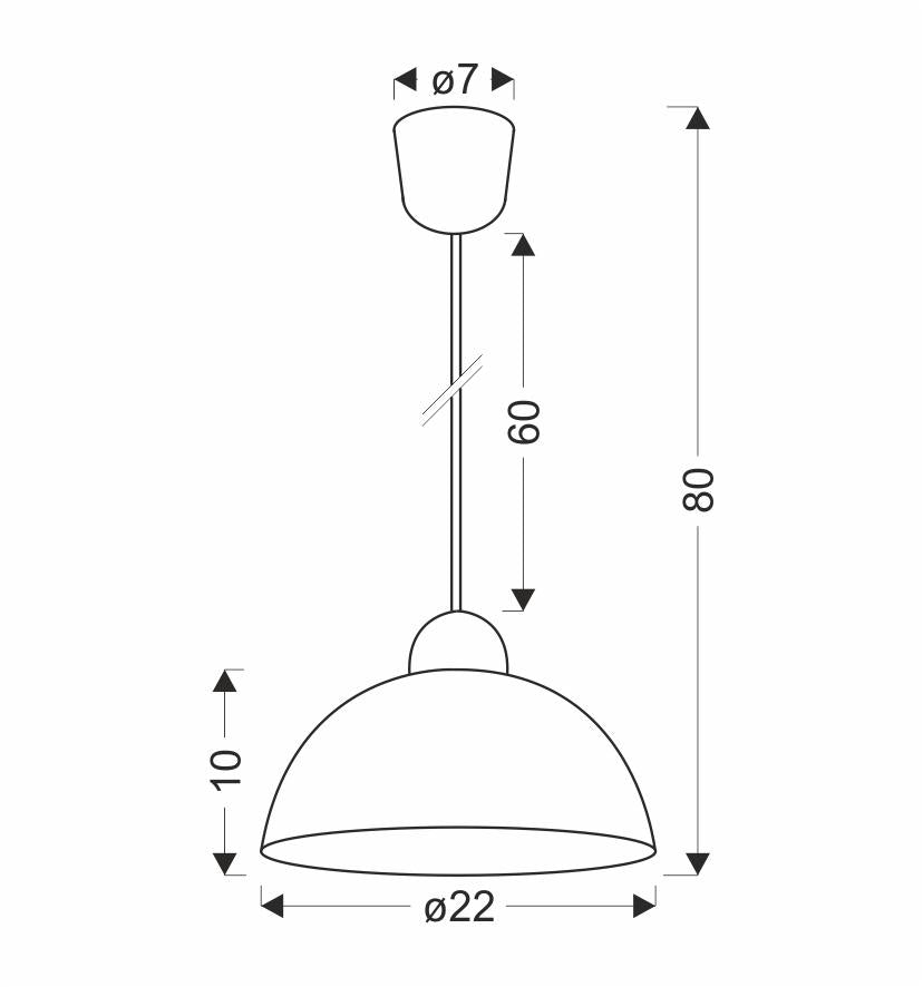 Vanilia lampa wisząca 22 1x60W E27 klosz kremowy