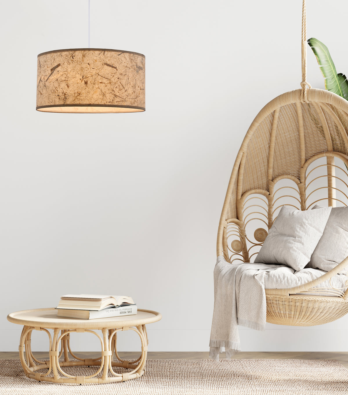 Papirus lampa wisząca 1x60W E27 abażur beżowy