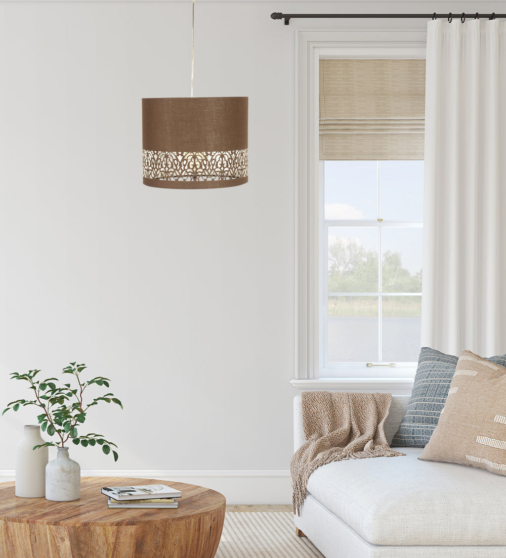 ARABESCA lampa wisząca 33x33x24 1x60W E27 brąz (abażur 77-19274 z zawiesiem 85-10608)