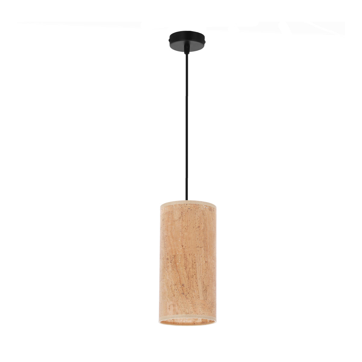 Aragona lampa wisząca czarny 1x60 E27 abażur korkowy