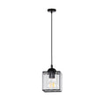 GLASSIA lampa wisząca czarny 1x40 E27 klosz czarny+kryształy bezbarwne
