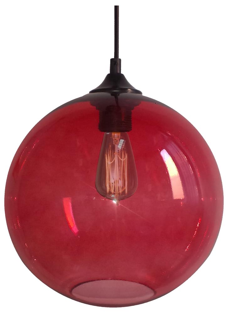 EDISON lampa wisząca 25 1x60W E27 czerwony + żarówka
