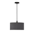 MALOTO lampa wisząca czarny 1x60 E27 abażur walec 30x15 velur grafit/złoto