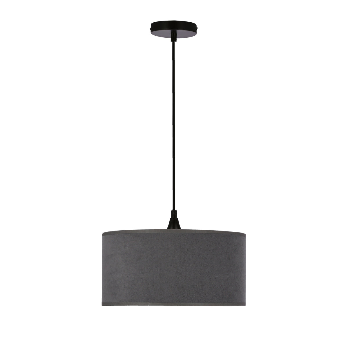 MALOTO lampa wisząca czarny 1x60 E27 abażur walec 30x15 velur grafit/złoto