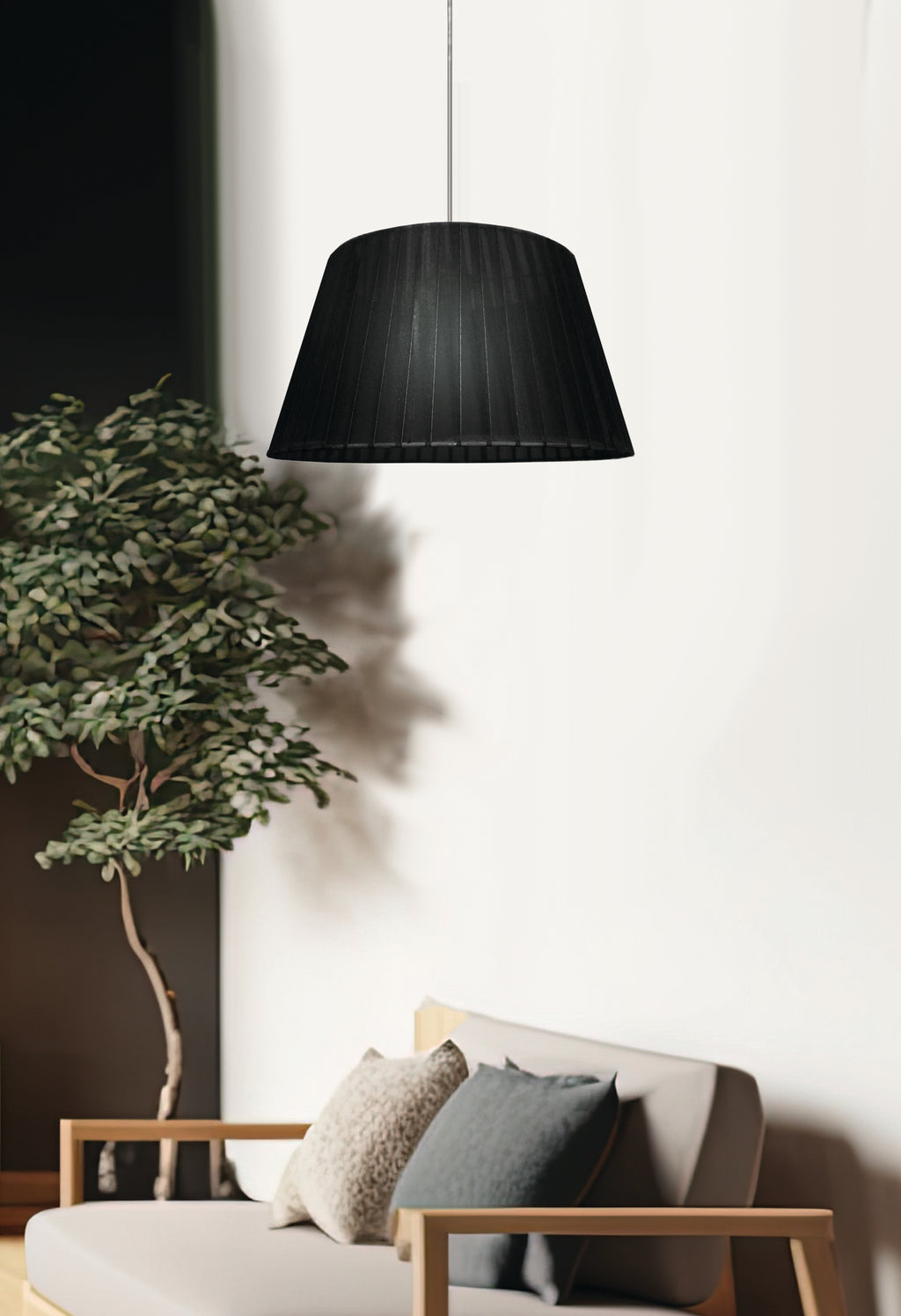 NOTIZIA lampa wisząca satynowy 37 1x60W E27 abażur czarny