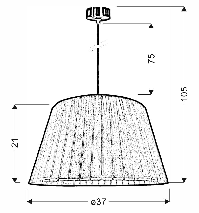 NOTIZIA lampa wisząca satynowy 37 1x60W E27 abażur czarny