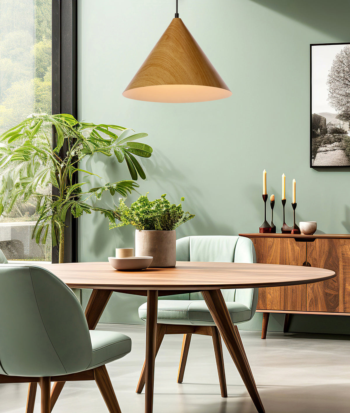 DUNCA lampa wisząca 32 czarny 1x40 E27 klosz jasny dębowy