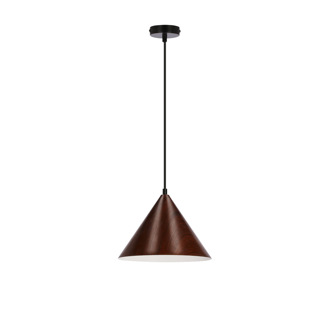 DUNCA lampa wisząca 25 czarny 1x40 E27 klosz ciemny orzechowy