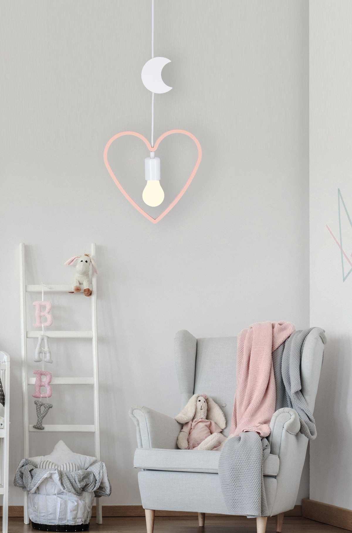 SINGLE HM lampa wisząca 1x20W E27 iq kids różowy+biały
