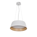 UMBRIA lampa wisząca biało drewniana 1x24W LED klosz biały