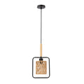 CROWN lampa wisząca czarny 1x40W E27 abażur beżowy