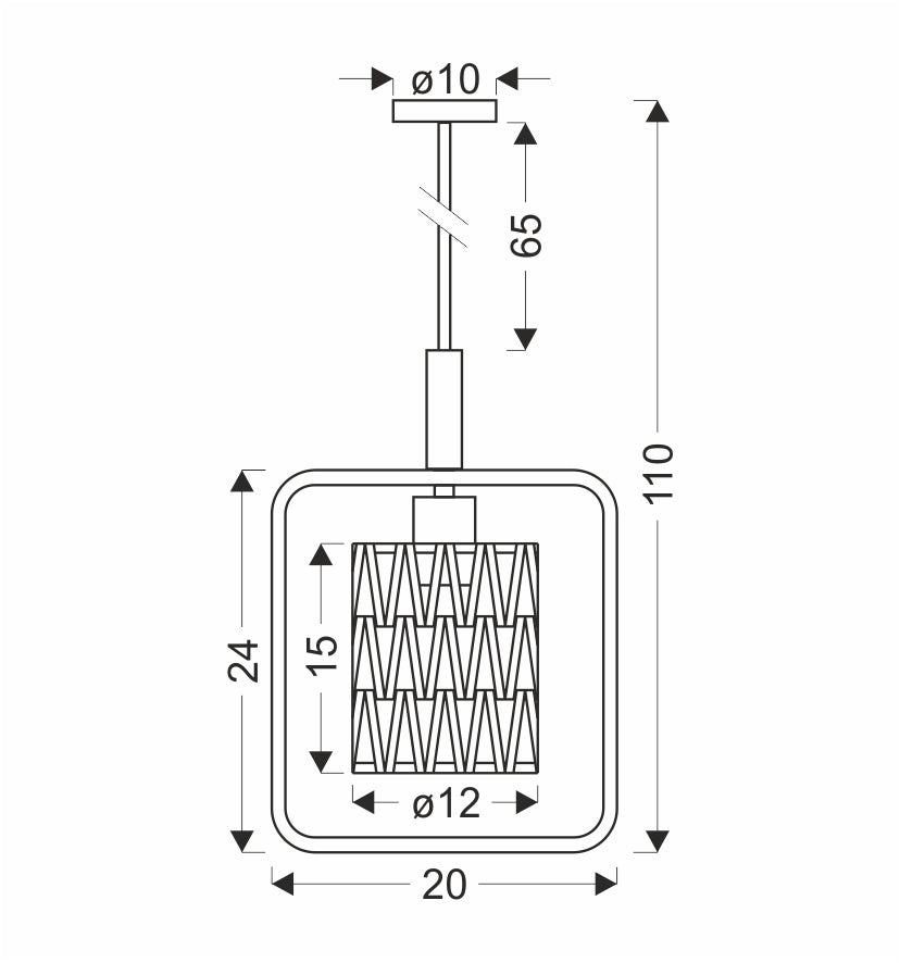 CROWN lampa wisząca czarny 1x40W E27 abażur beżowy