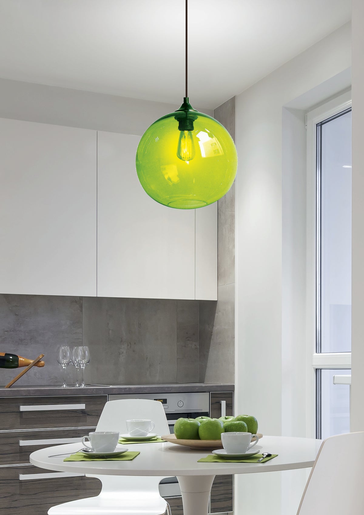 EDISON lampa wisząca 25 1x60W E27 zielony + żarówka