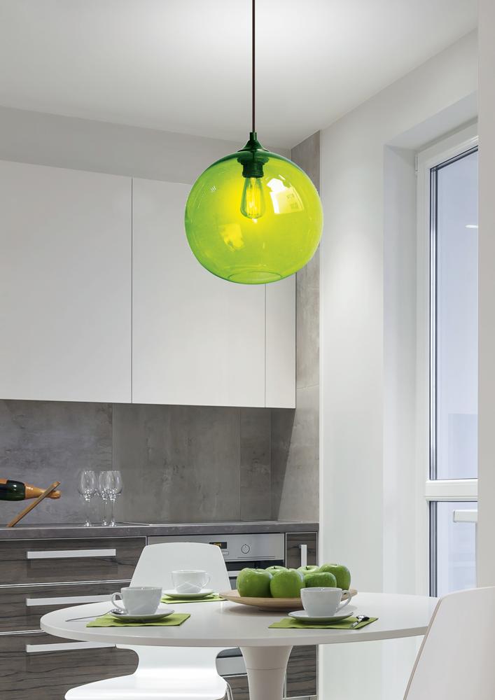 EDISON lampa wisząca 25 1x60W E27 zielony + żarówka