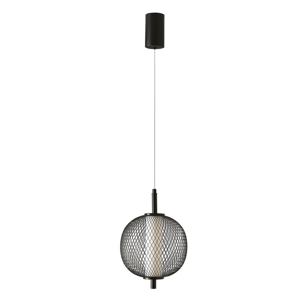 PUMA lampa wisząca 20cm czarny 10W LED 3000K klosz biały