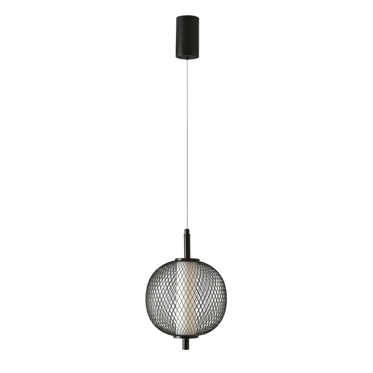 PUMA lampa wisząca 20cm czarny 10W LED 3000K klosz biały