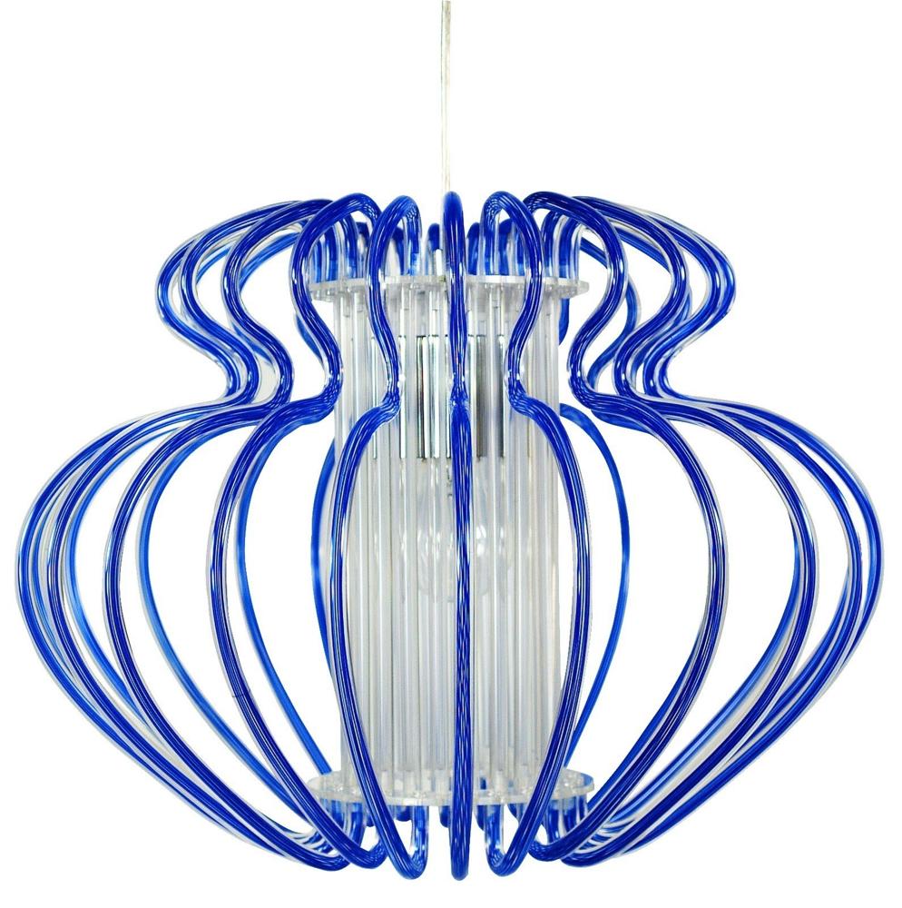 IMPERIA lampa wisząca 1x60W E27 520x420 duża niebieska promocja