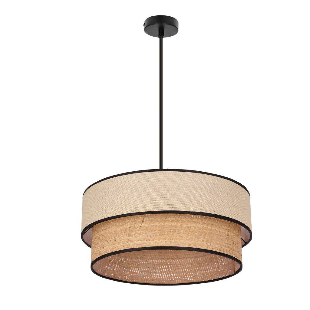 Lampa wisząca LORENZO l 1x60W E27 abażury kremowe lampa do sypialni, salonu, nowoczena eco