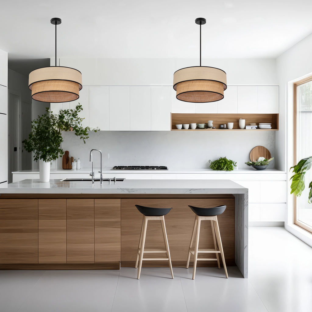 Lampa wisząca LORENZO l 1x60W E27 abażury kremowe lampa do sypialni, salonu, nowoczena eco