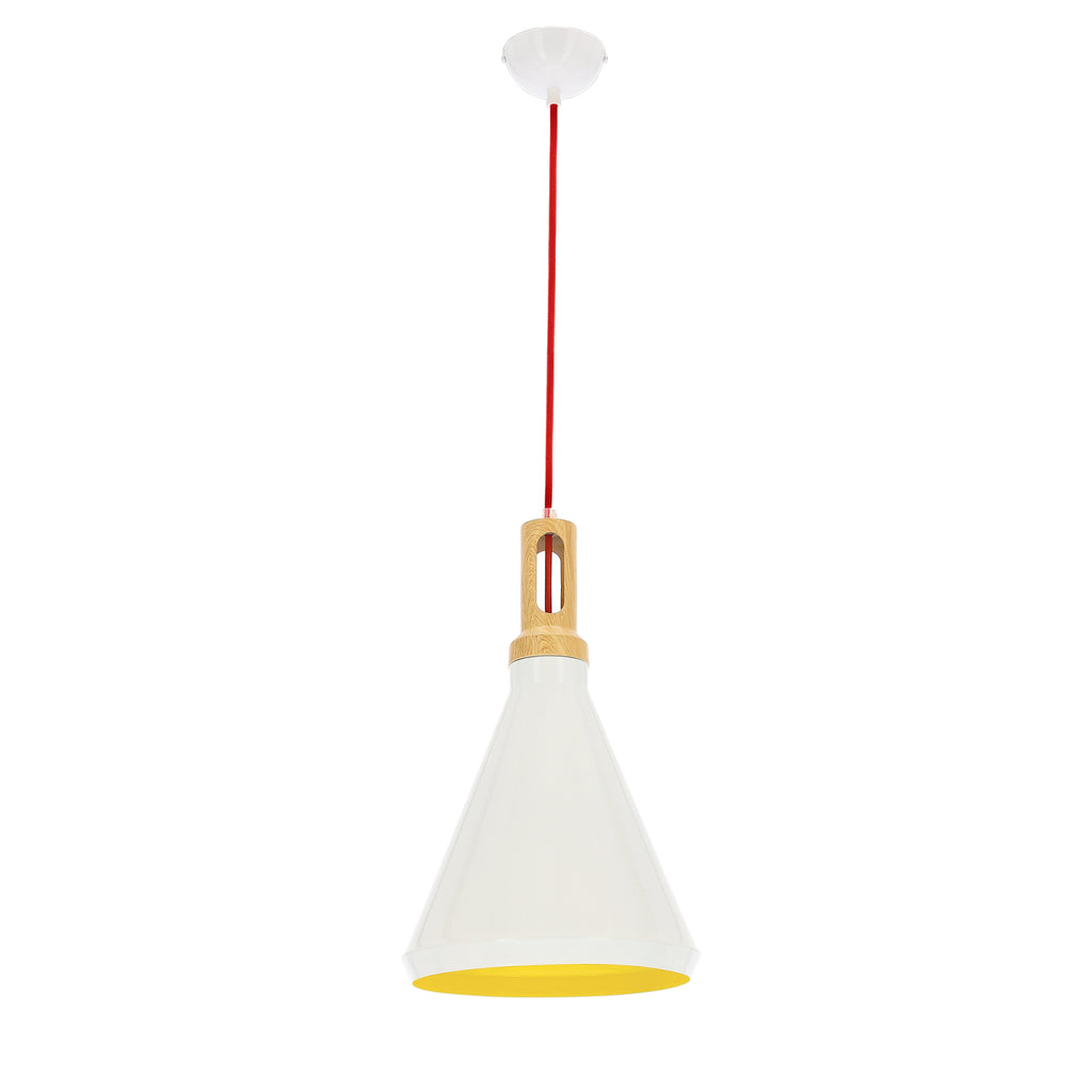 ROBINSON lampa wisząca 26 1x60W E27 biały / wnętrze żółte