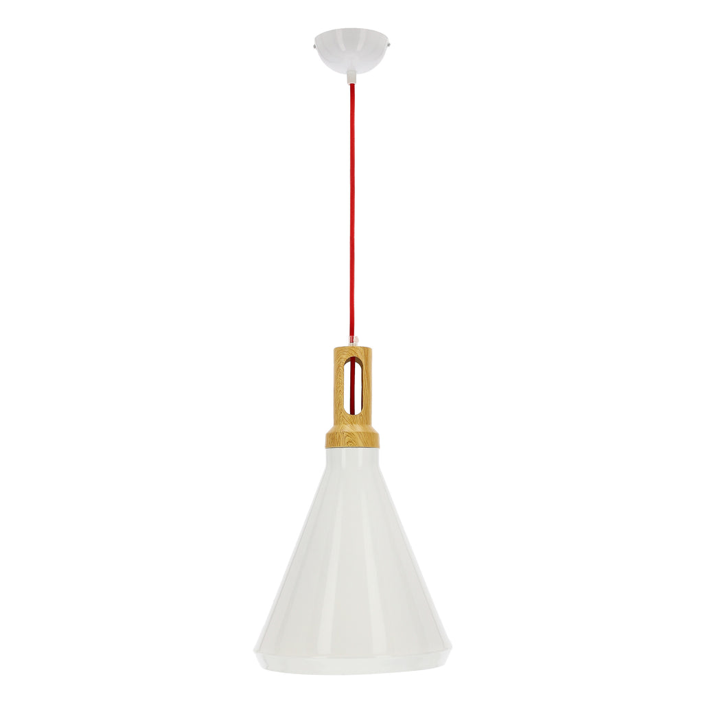 ROBINSON lampa wisząca 26 1x60W E27 biały / wnętrze żółte