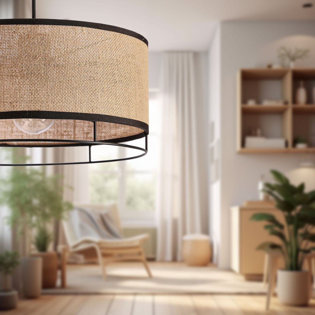 Ardi lampa sufitowa czarny 1x40W E27 abażur żółty