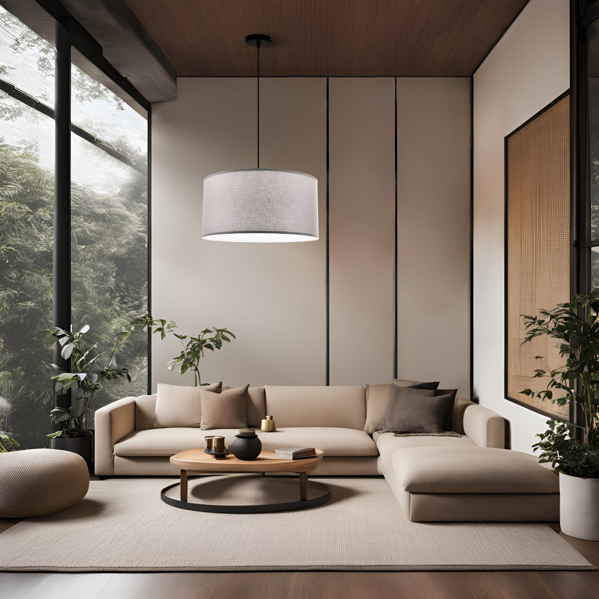 SHANTI lampa wisz¹ca czarny 1x40W E27 aba¿ur szary