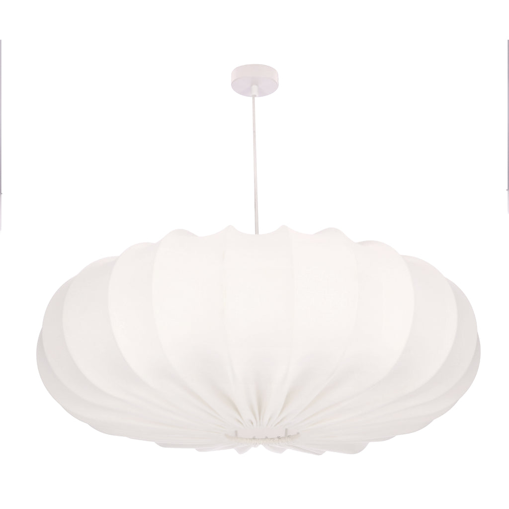Lampa wisząca CAFEE skandynawska - z abażurem kremowym latte 66cm - nowoczesne oświetlenie sufitowe do salonu i jadalni E27