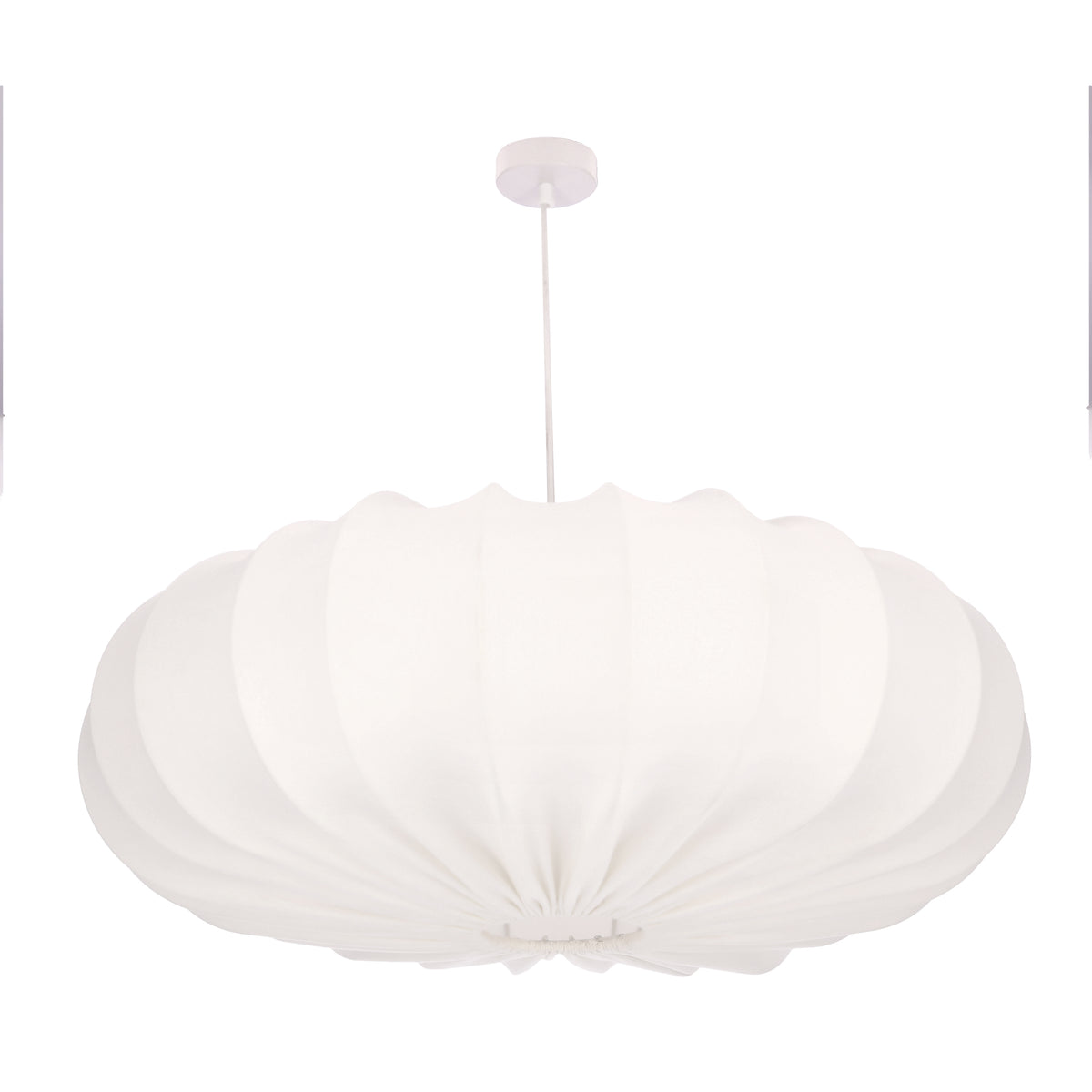 Lampa wisząca CAFEE skandynawska - z abażurem kremowym latte 66cm - nowoczesne oświetlenie sufitowe do salonu i jadalni E27