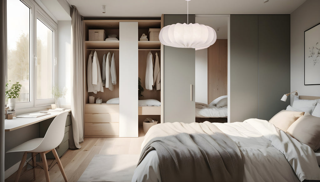 Lampa wisząca CAFEE skandynawska - z abażurem kremowym latte 66cm - nowoczesne oświetlenie sufitowe do salonu i jadalni E27