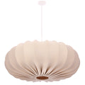Lampa wisząca CAFEE’ skandynawska z abażurem beżowym frappe 66 cm - nowoczesne oświetlenie sufitowe do salonu i jadalni E27