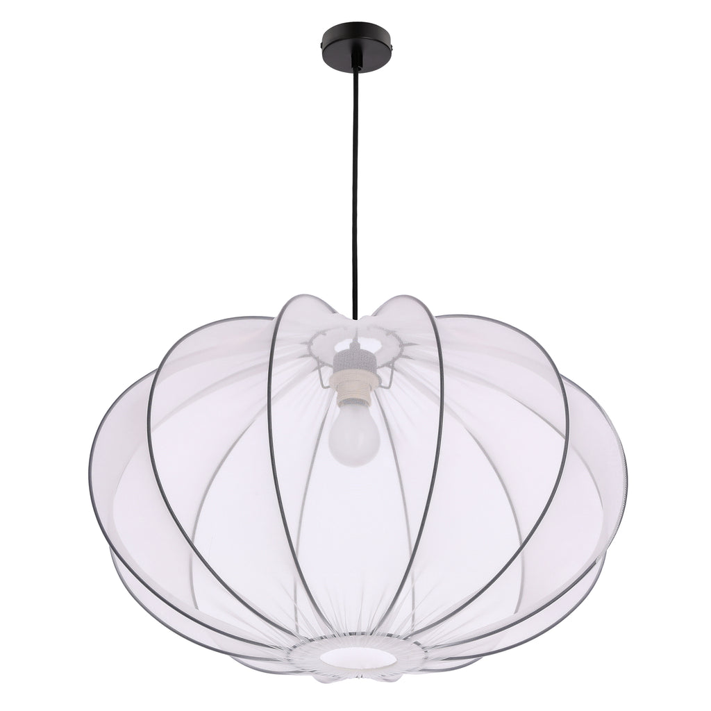 MELLOW lampa wisząca czarny 1x40W E27 abażur mist 60 biały kula