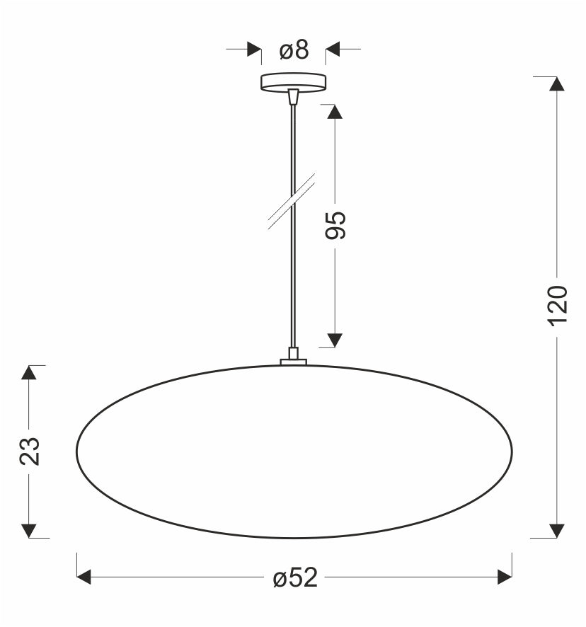Lampa wisząca CAFEE’ skandynawska z abażurem brązowym mokka 52 cm - minimalistyczne oświetlenie sufitowe w stylu japandi E27