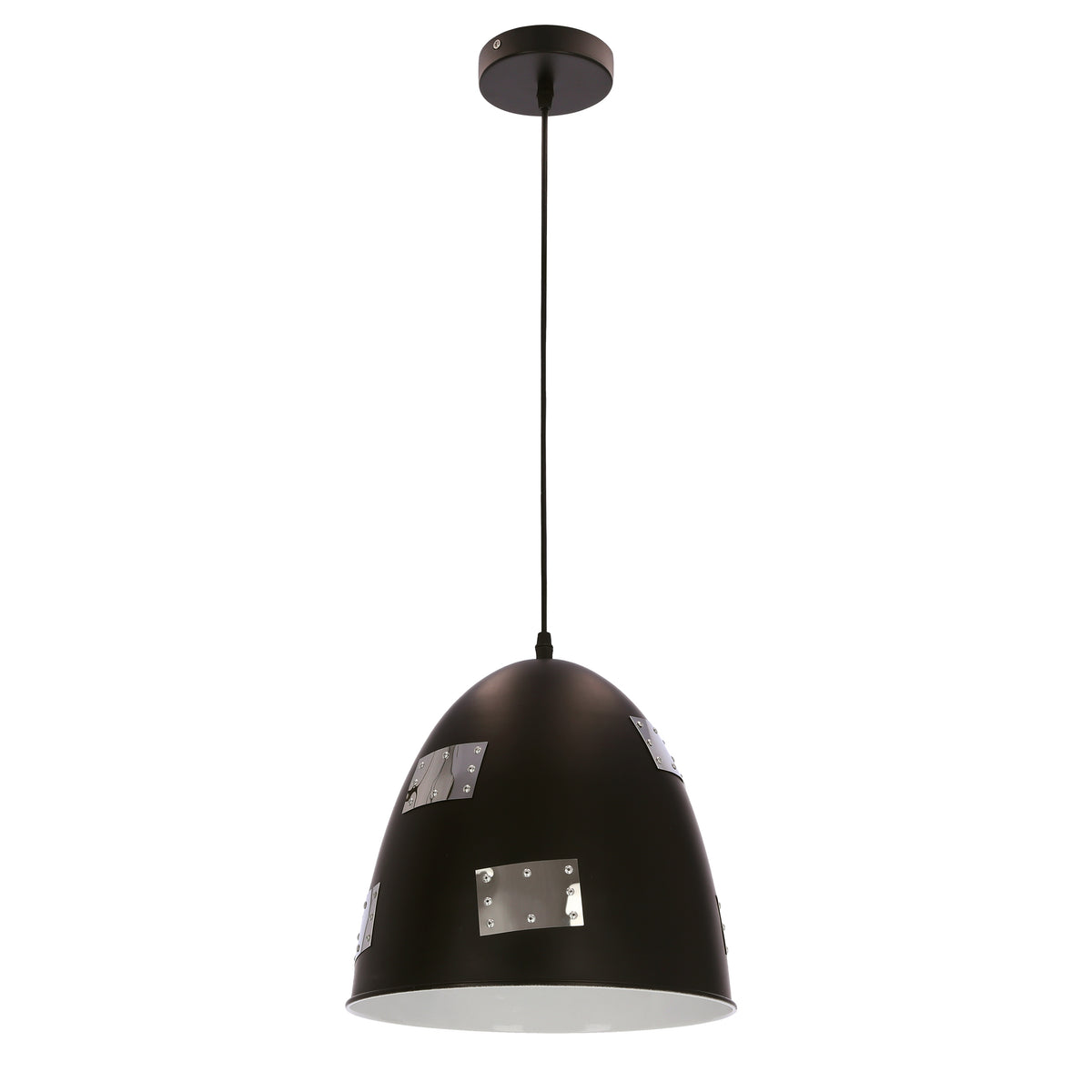 PATCH lampa wisząca 29 1x60W E27 czarny + chromowany dekor
