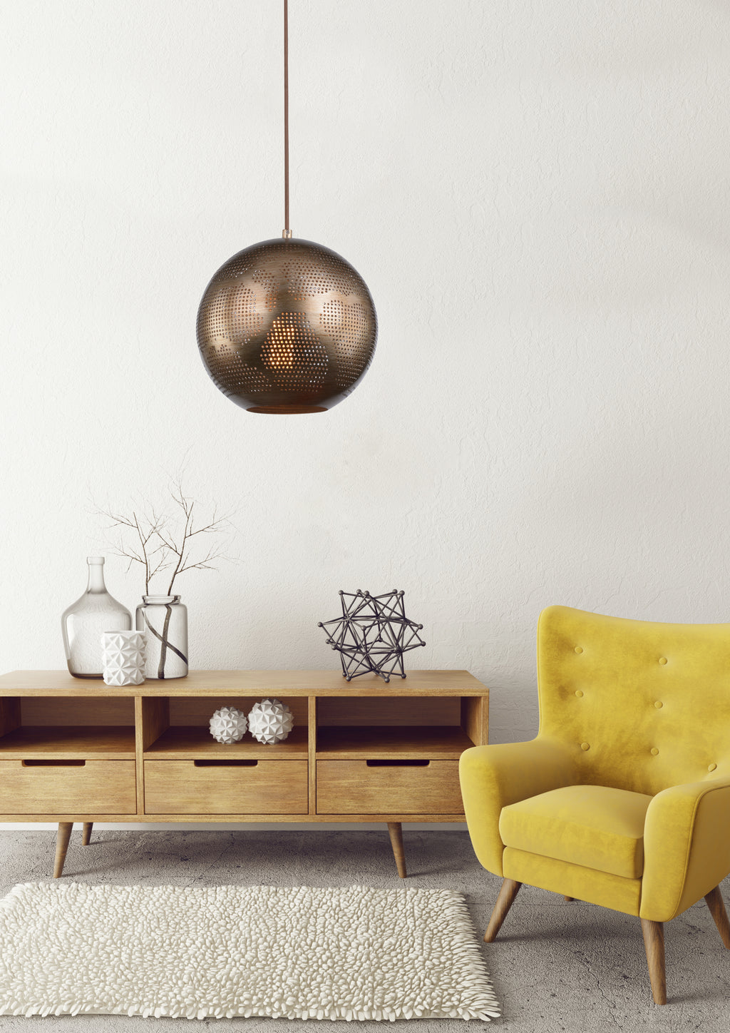 SFINKS lampa wisząca 25 kula w 1x60W E27 ażurowy jasno brązowy