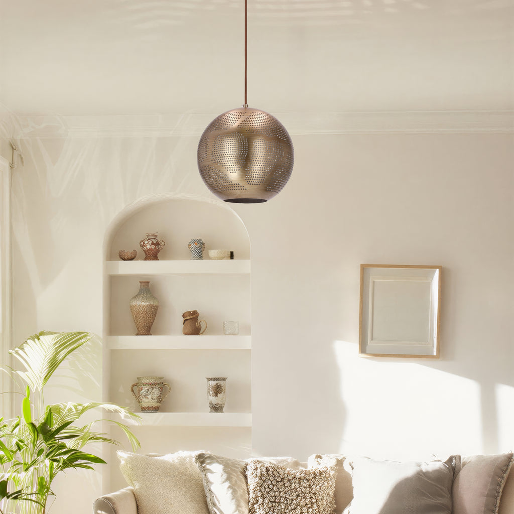 SFINKS lampa wisząca 25 kula w 1x60W E27 ażurowy jasno brązowy