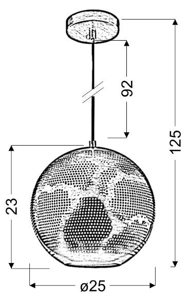 SFINKS lampa wisząca 25 kula w 1x60W E27 ażurowy jasno brązowy