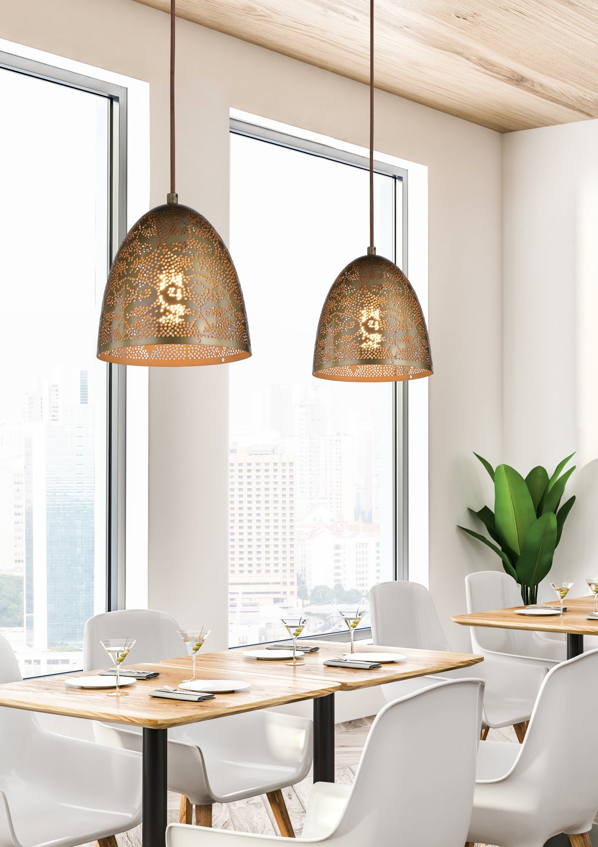SFINKS lampa wisząca 20/21 stożek 1x60W E27 ażurowy patyna