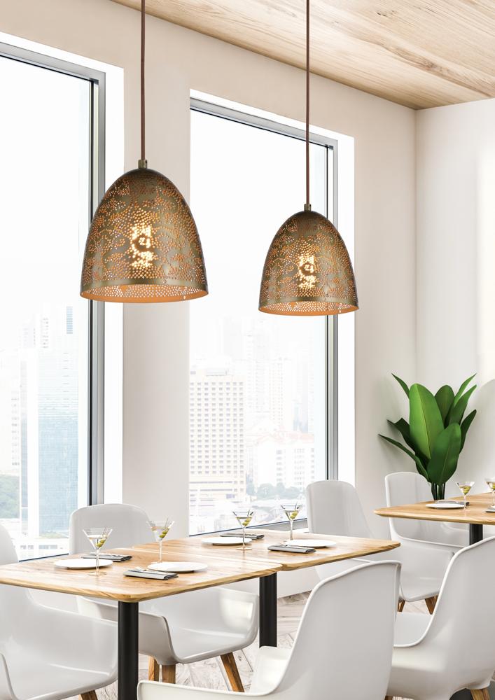 SFINKS lampa wisząca 20/21 stożek 1x60W E27 ażurowy patyna