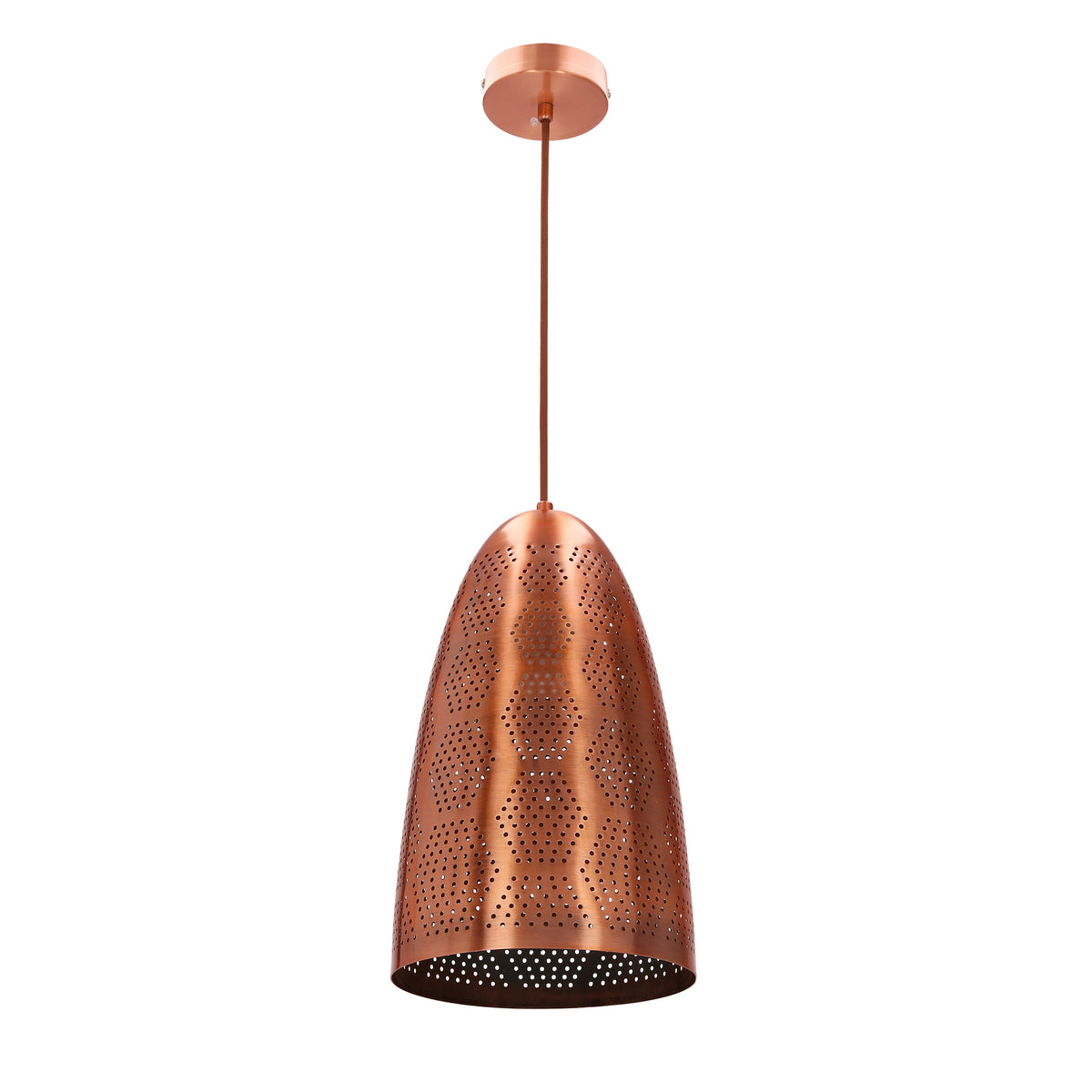 SFINKS lampa wisząca 20/33 stożek 1x60W E27 ażurowy miedziany