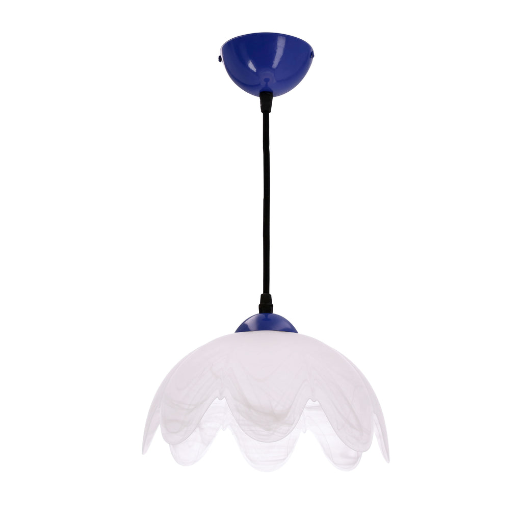 Lampa wisząca COLORI chabrowa 1x60W E27 biały klosz nowoczesna oprawa oświetleniowa do salonu sypialni kuchni jadalni wnętrz domowych