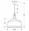 Robinson lampa wisząca 36 1x60W E27 oliwkowy