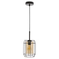 JONERA lampa wisząca czarny 1x40W E27 klosz bursztynowy