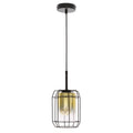 JONERA lampa wisząca czarny 1x40W E27 klosz złoty