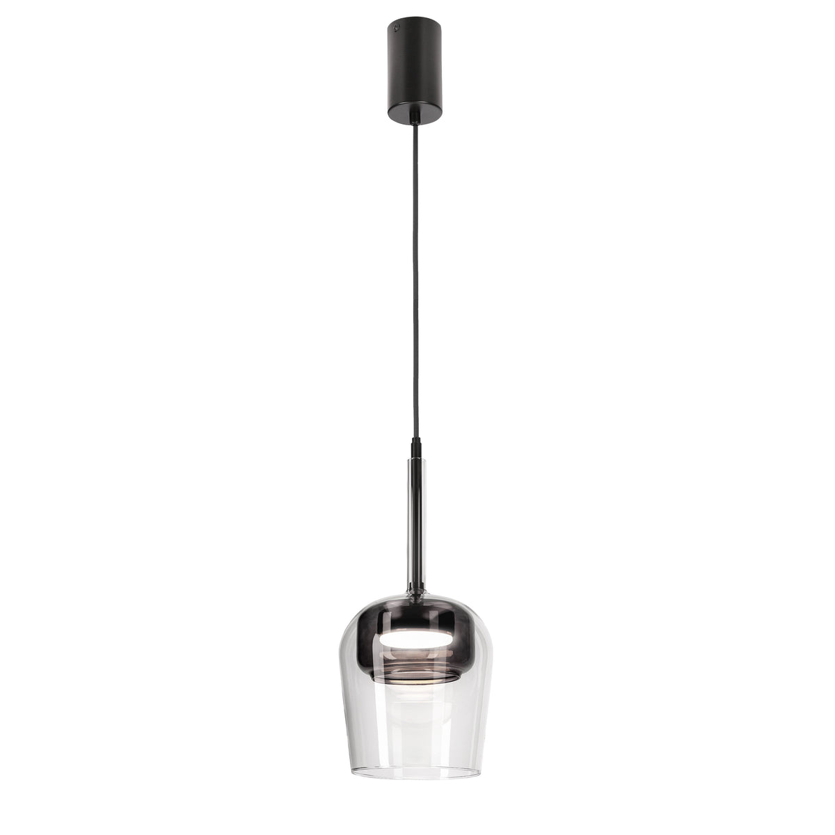 GLAXI lampa wisząca czarny 1x9W GX53 klosz bezbarwny+dymiony