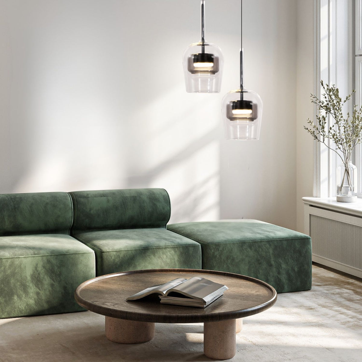GLAXI lampa wisząca czarny 1x9W GX53 klosz bezbarwny+dymiony