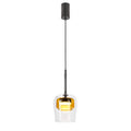 GLAXI lampa wisząca czarny 1x9W GX53 klosz bezbarwny+żółty