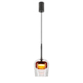 GLAXI lampa wisząca czarny 1x9W GX53 klosz bezbarwny+brązowy