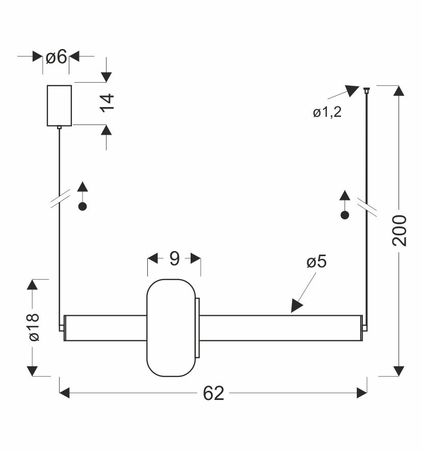 PURAS lampa wisząca pozioma mosiężny 15W LED 3000K klosz bezbarwny+biały
